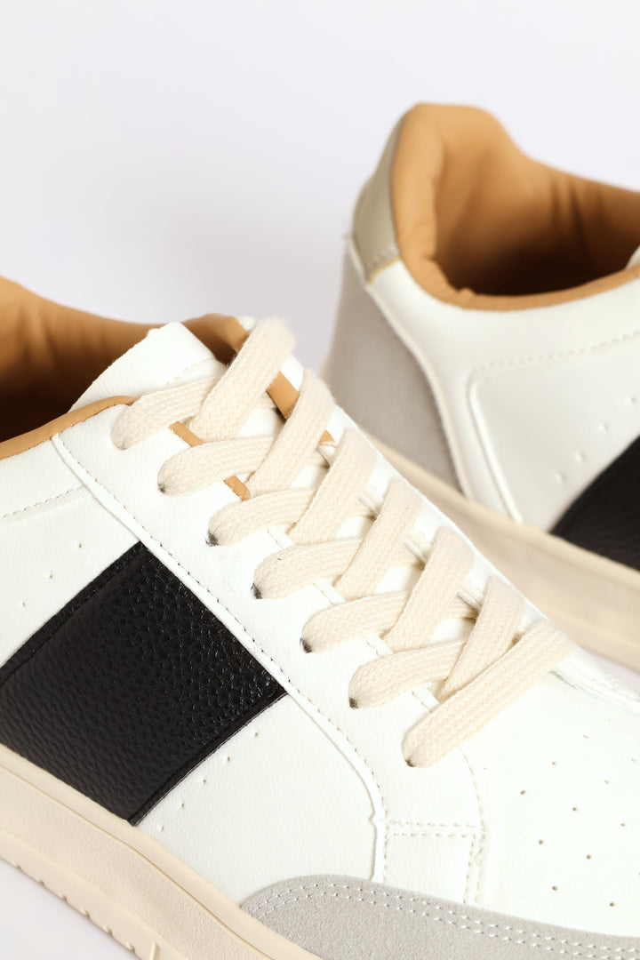 Thick Side Stripe Sneaker - White/Black