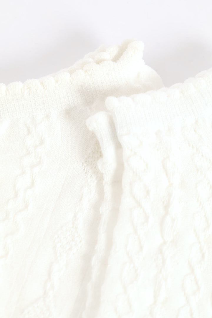 3 Pack Jacquard Design Low Cut Socks - White