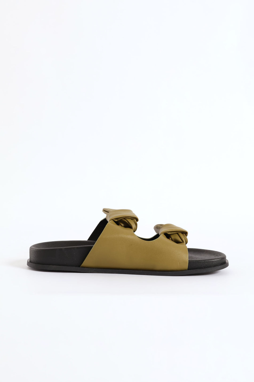 Double Knotted Band Mule Sandal - Chartreuse