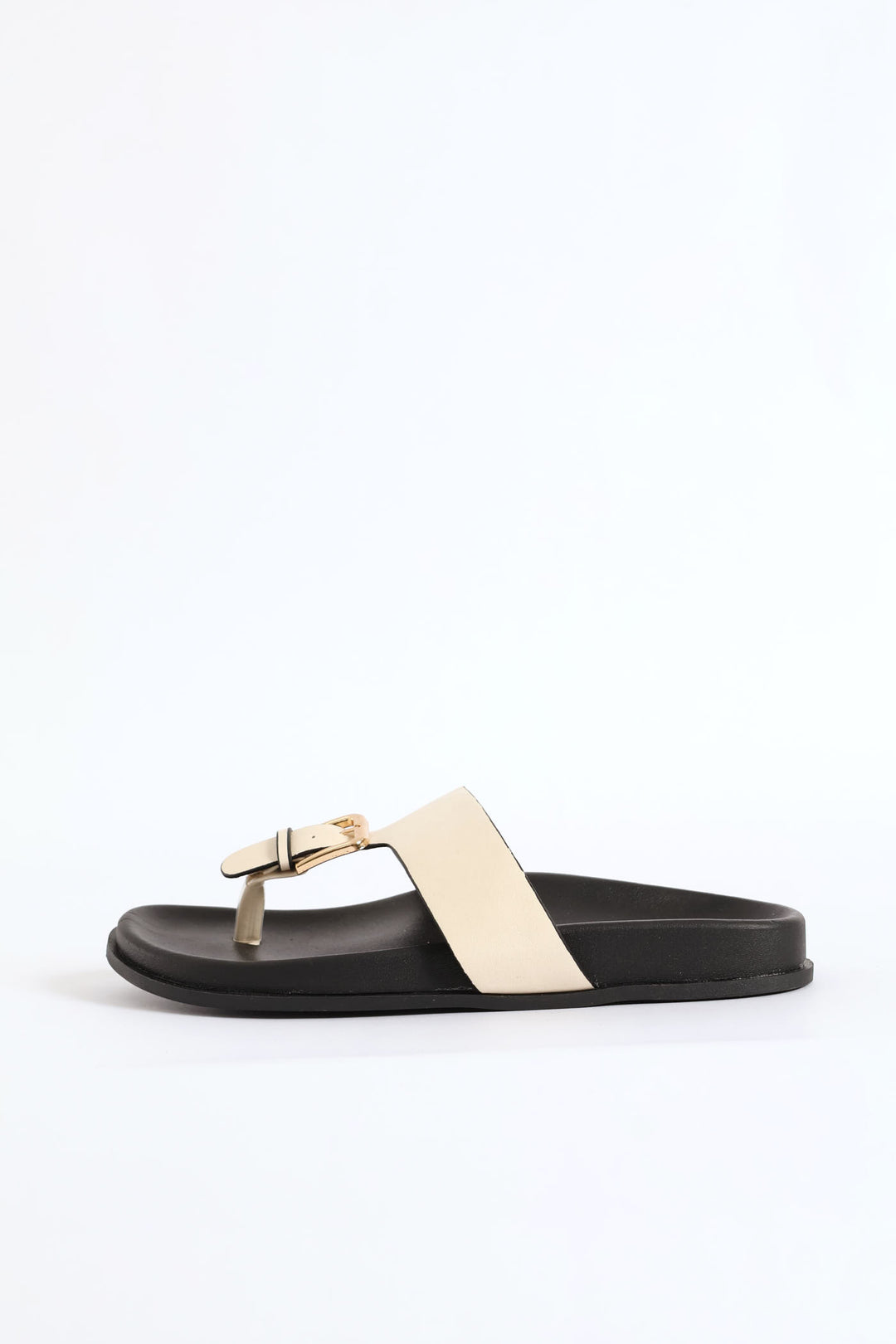 Buckle Detail Thong Sandal On Moulded Outsole - Off White
