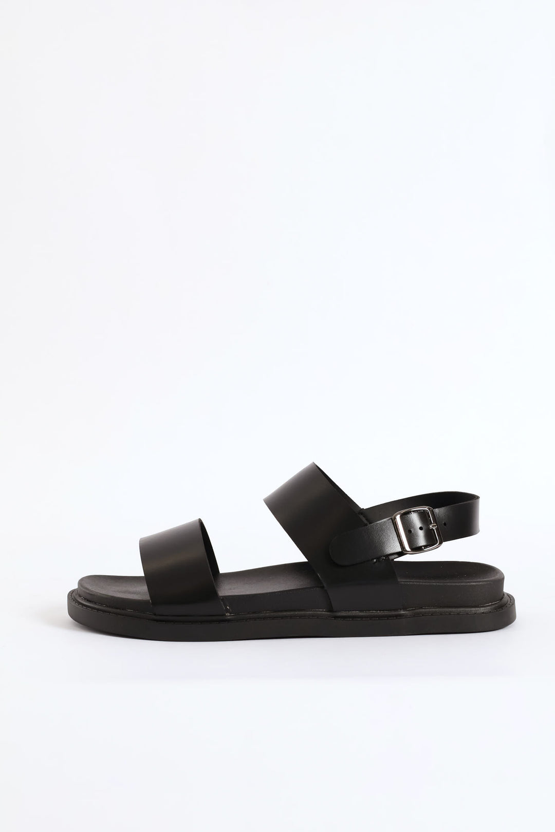 Double Band Comfort Sandal With Backstrap - Black