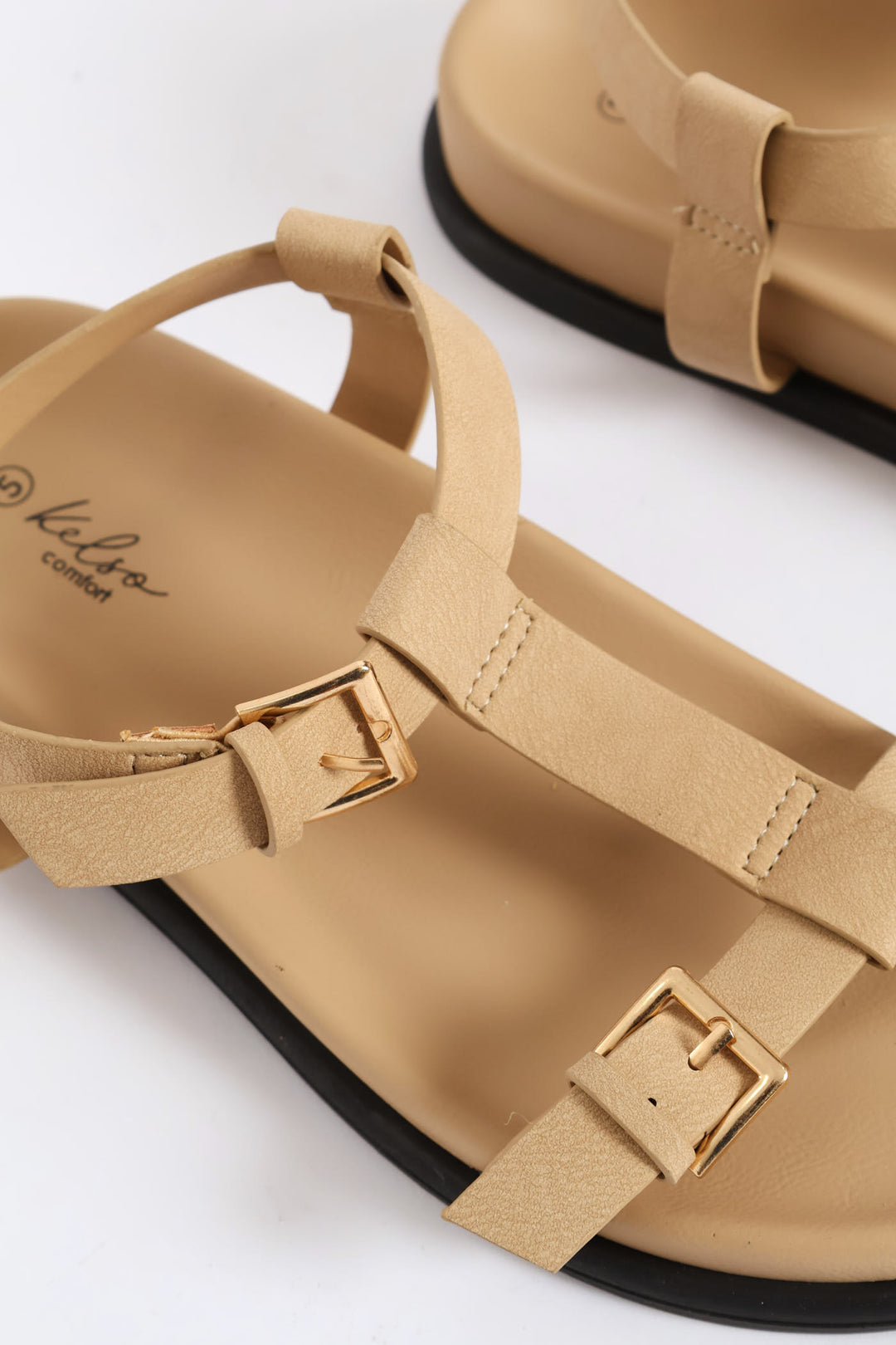 T-Bar Sandal On Comfort Slide Outsole - Stone