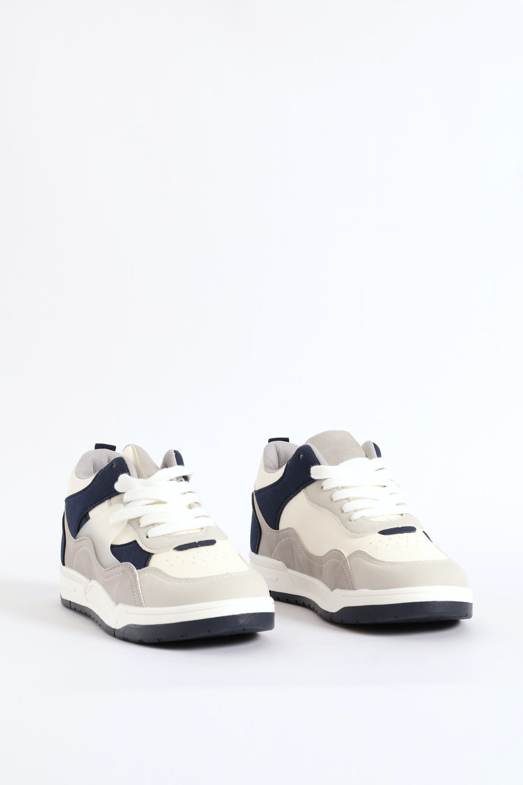 Boys Mid-Top Sneaker - White/Navy