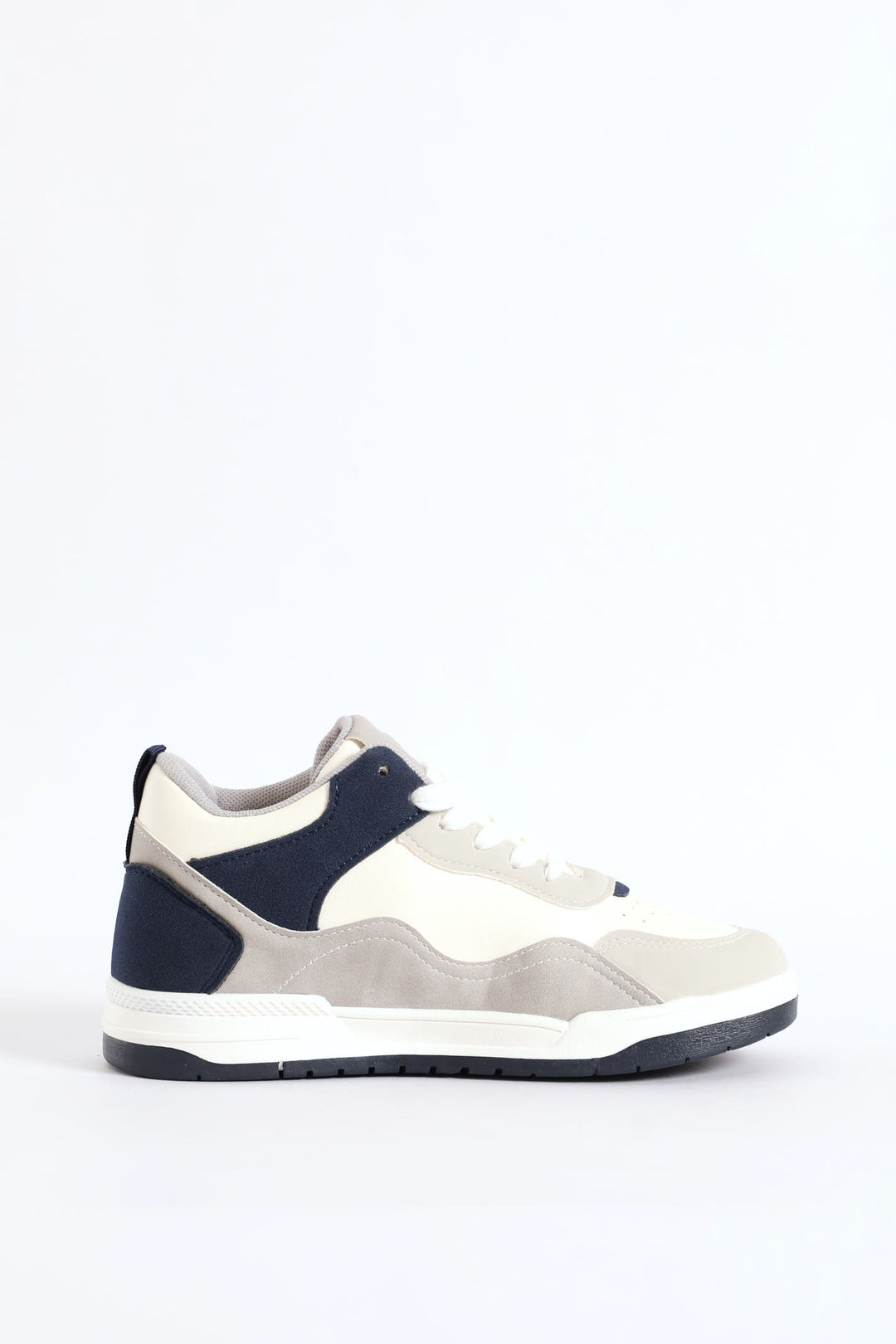Boys Mid-Top Sneaker - White/Navy