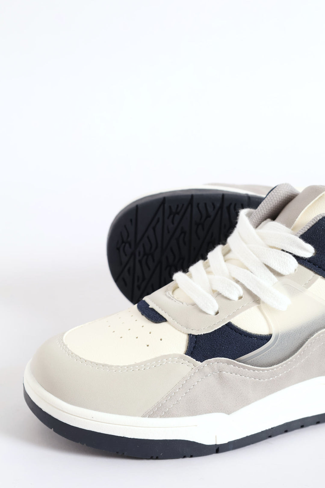 Boys Mid-Top Sneaker - White/Navy