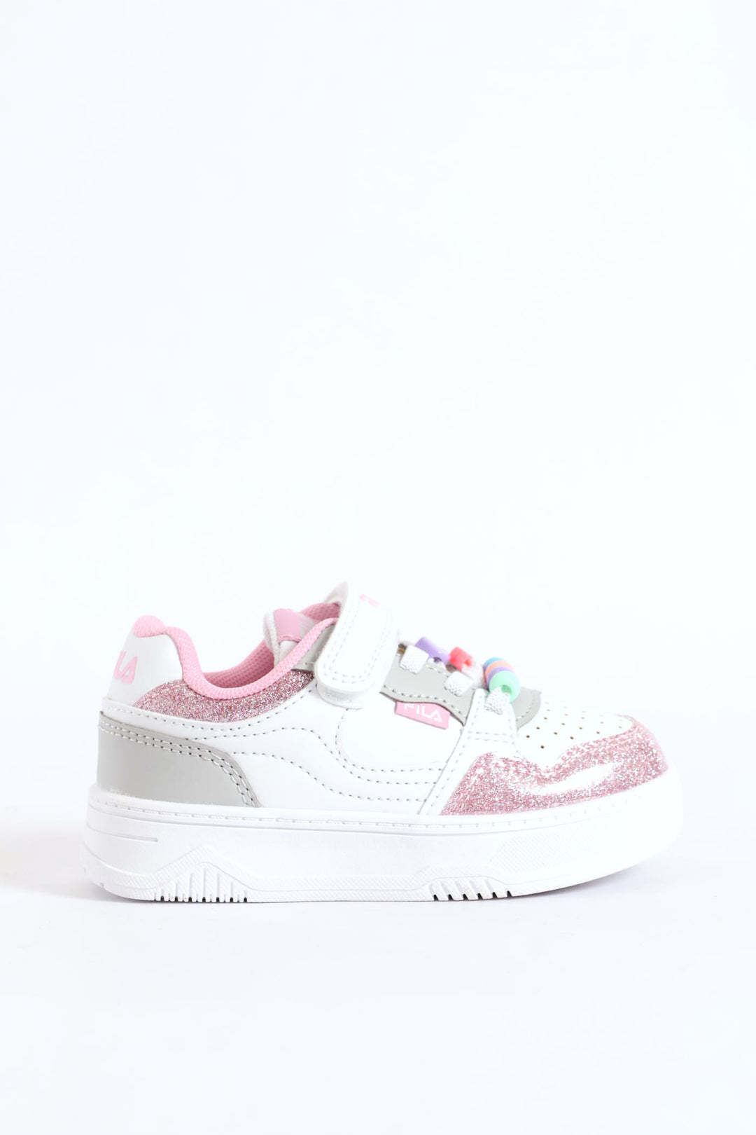 Pre-Girls Bead Trim Sneaker - White/Pink