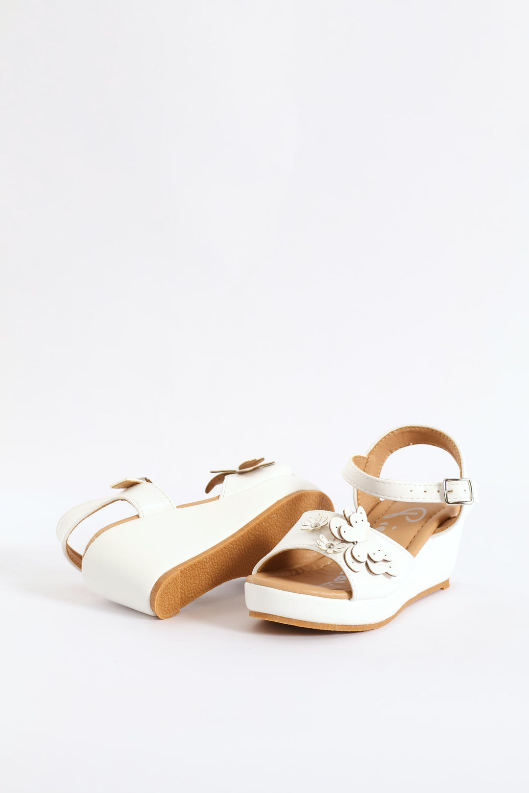 Girls Wedge Sandal - White