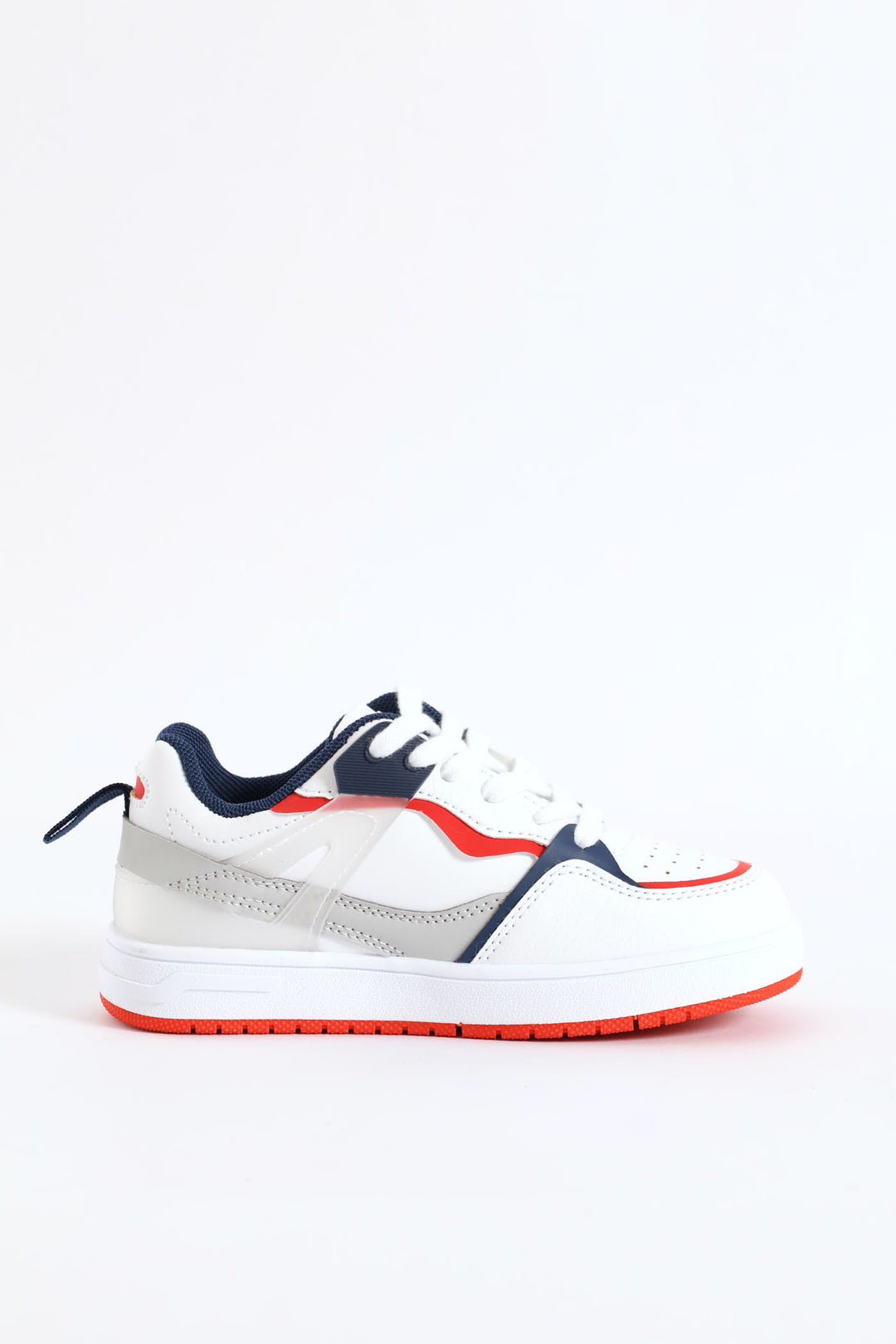 Boys Lilo Court Sneaker - White/Red