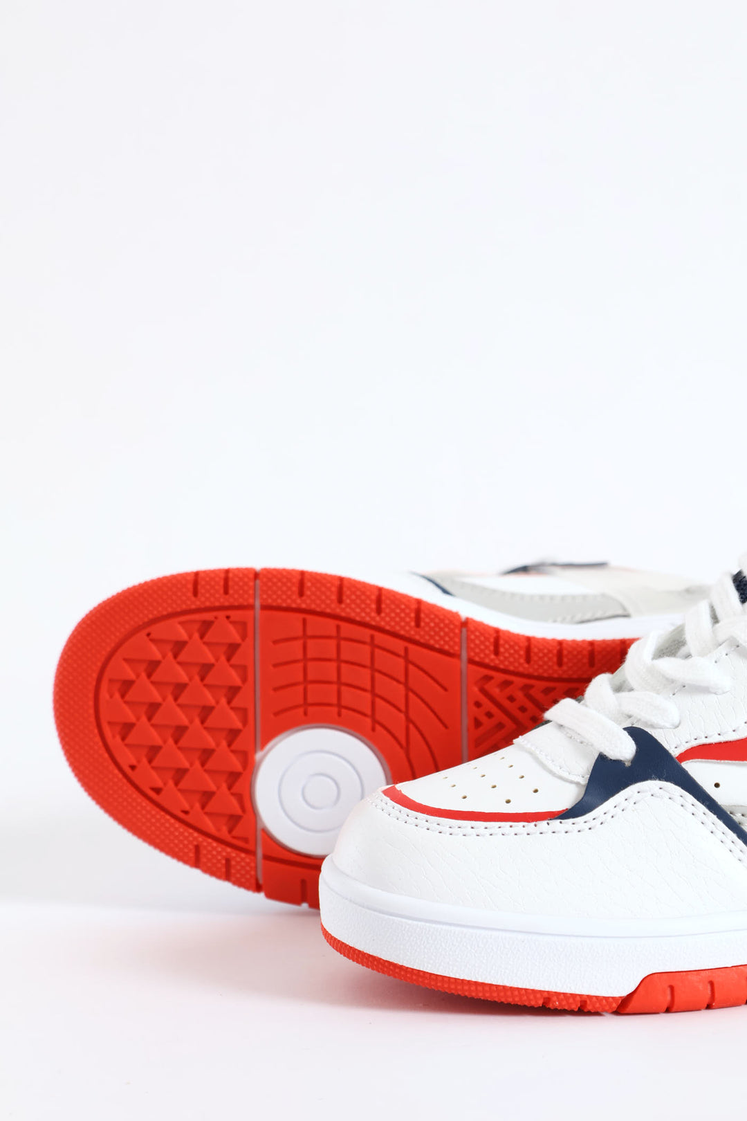 Boys Lilo Court Sneaker - White/Red