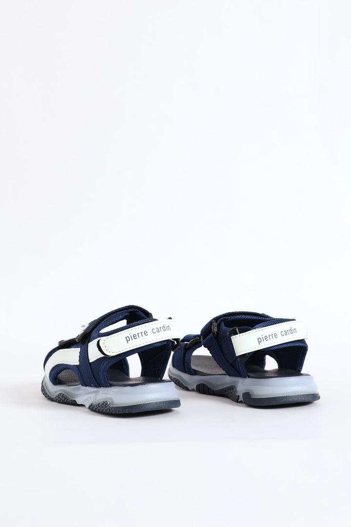 Boys Lightup Open Toe Adventure Sandal - Navy