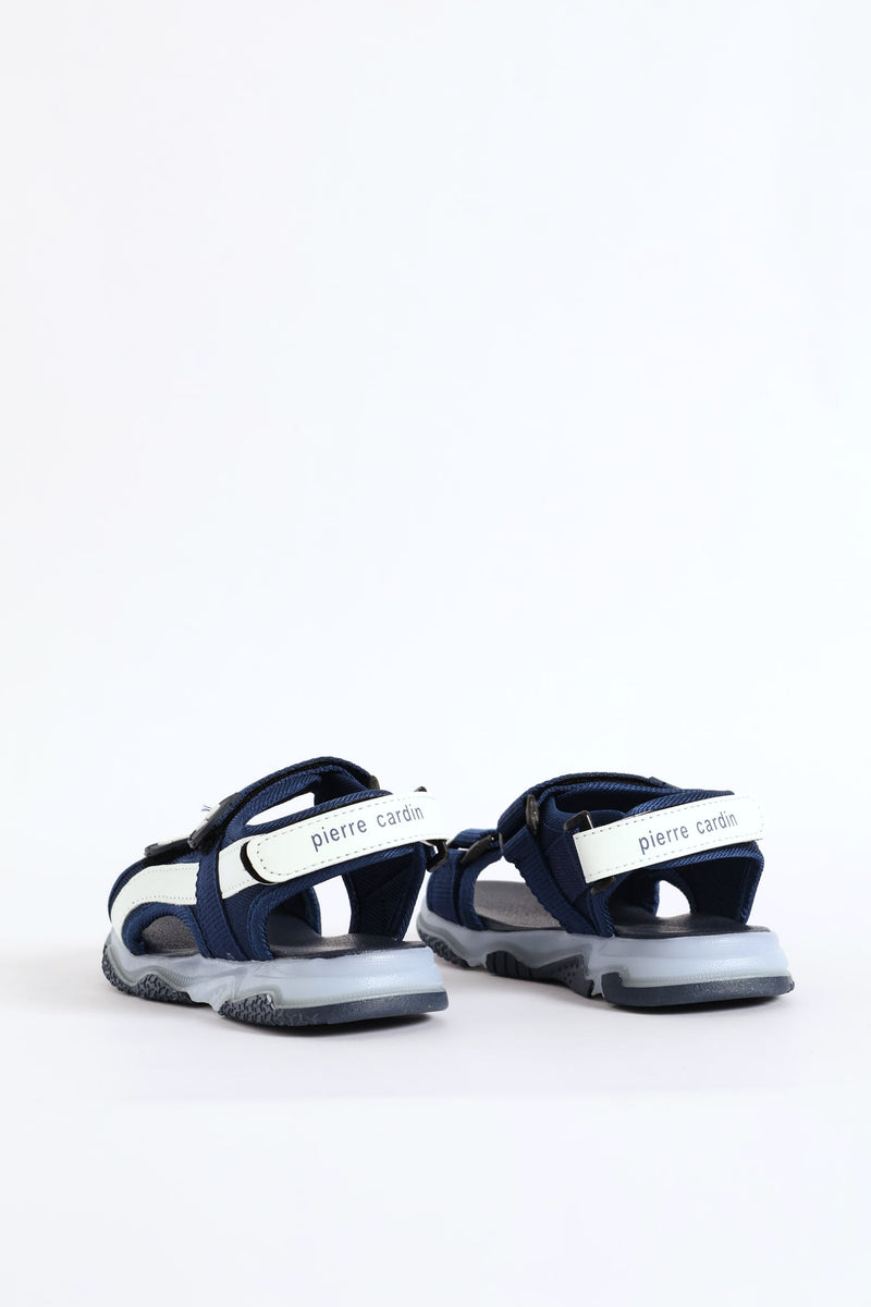 Boys Lightup Open Toe Adventure Sandal - Navy