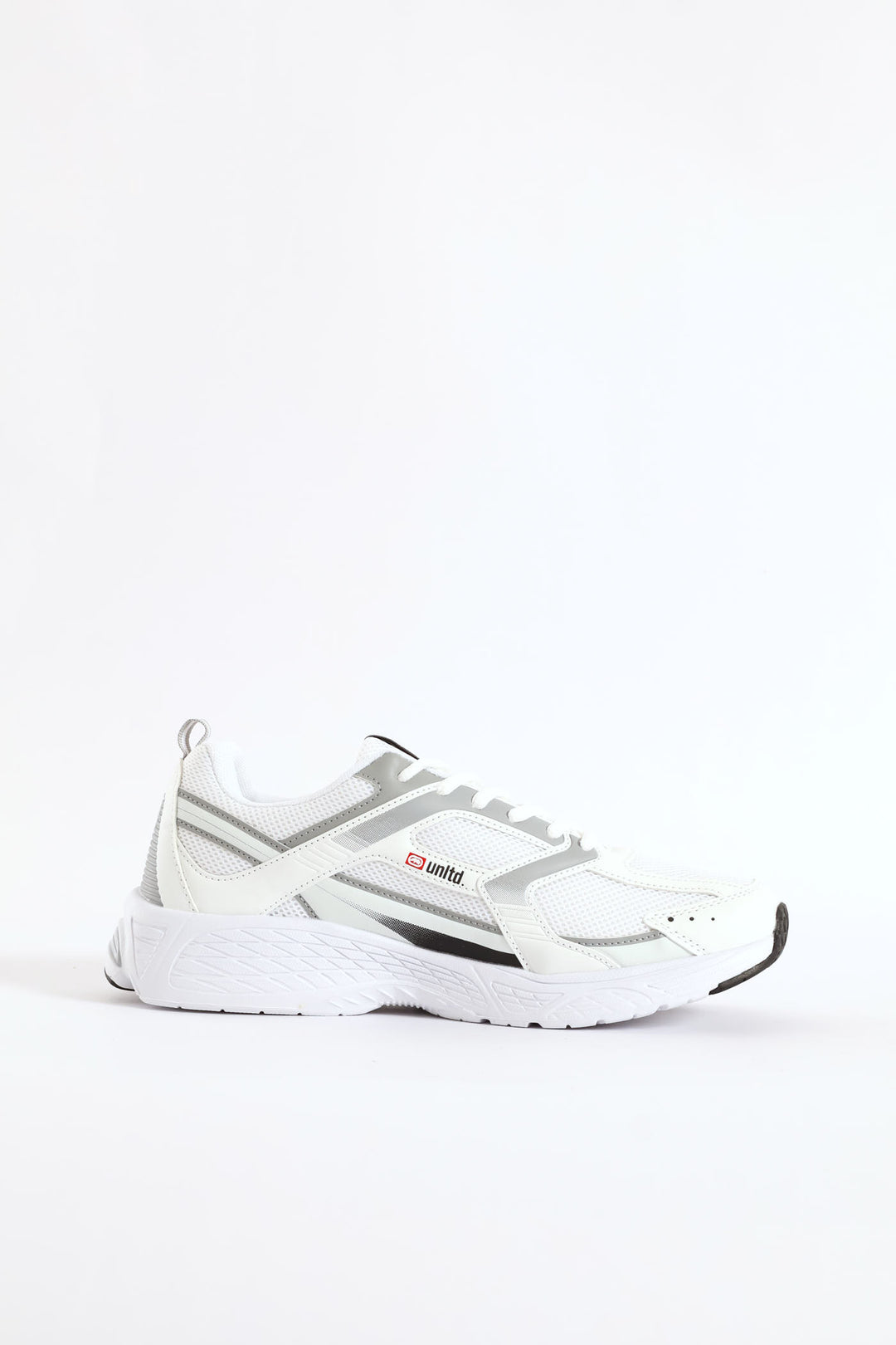 Panelled Lace Up Trainer - White