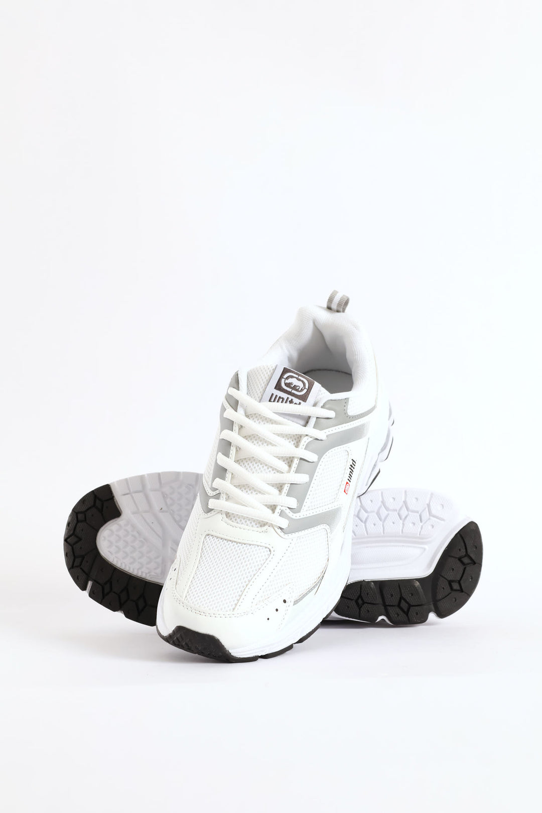 Panelled Lace Up Trainer - White