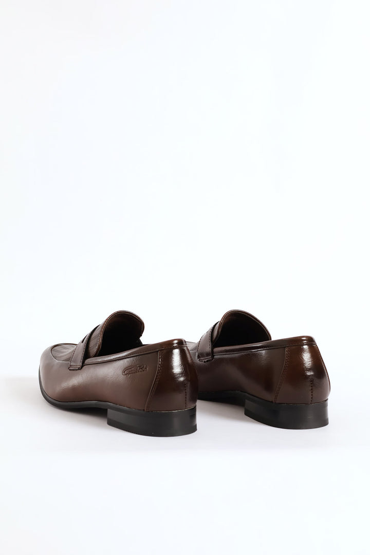 Laser Detail Vamp Penny Moccasin - Brown