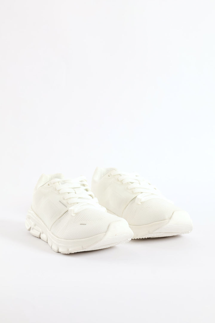 Mesh Lace Up Trainer - White
