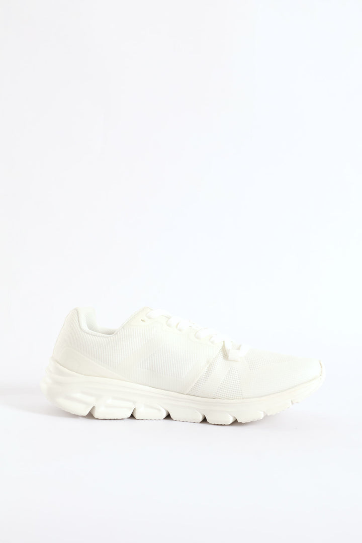 Mesh Lace Up Trainer - White