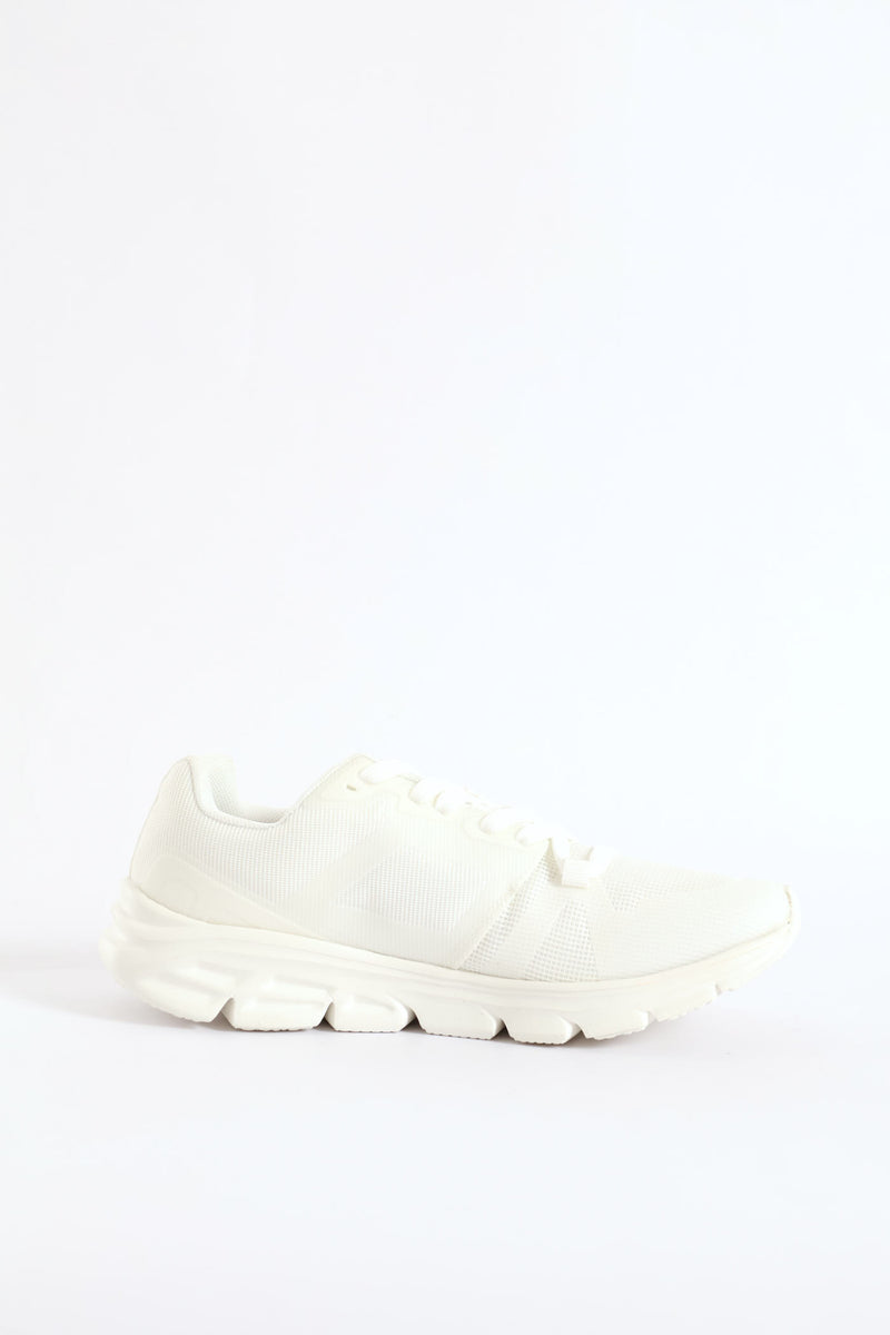 Mesh Lace Up Trainer - White