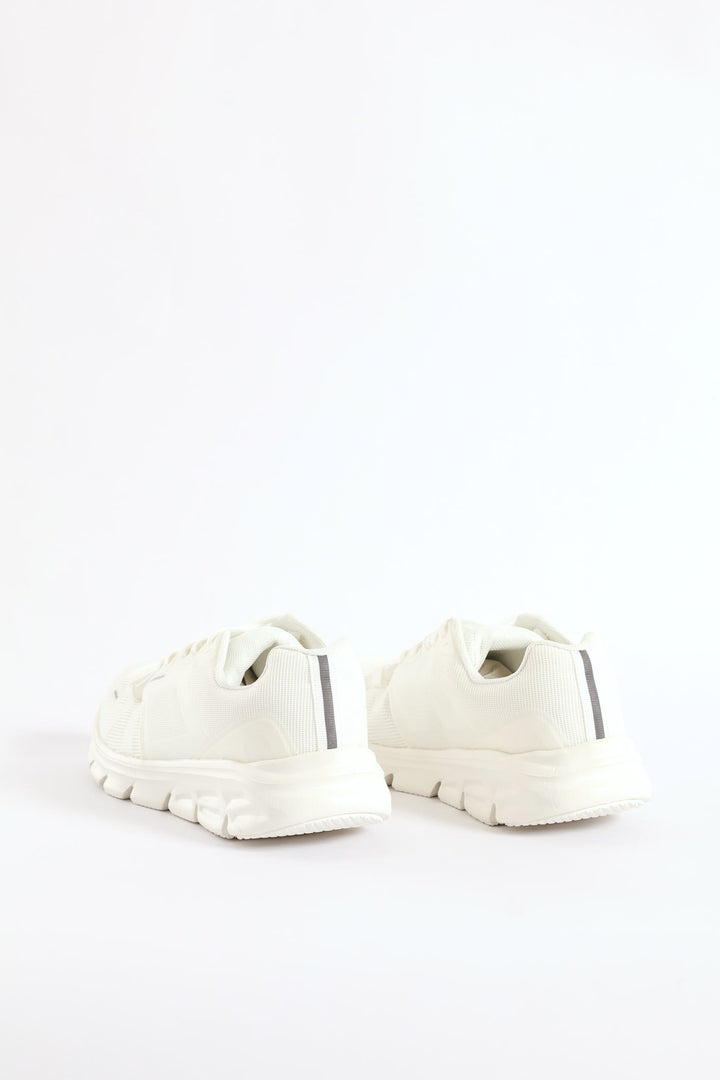 Mesh Lace Up Trainer - White