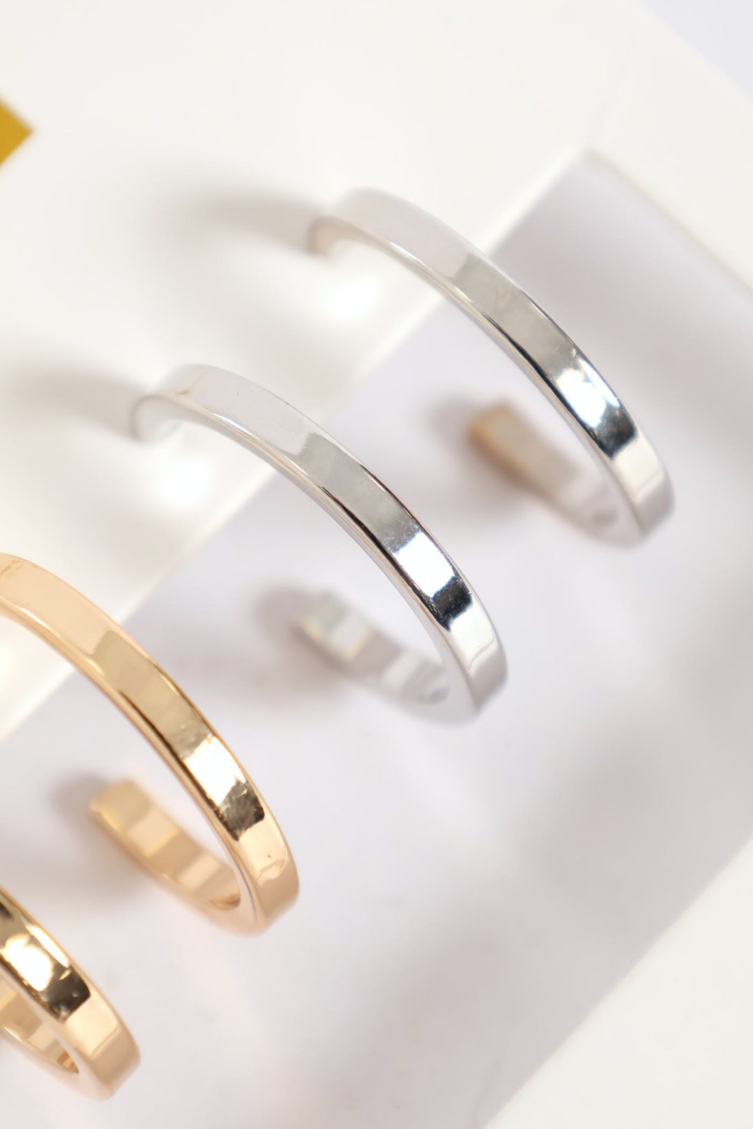 2 Pack Gold & Silver Hoop Earrings - Gold/Silver
