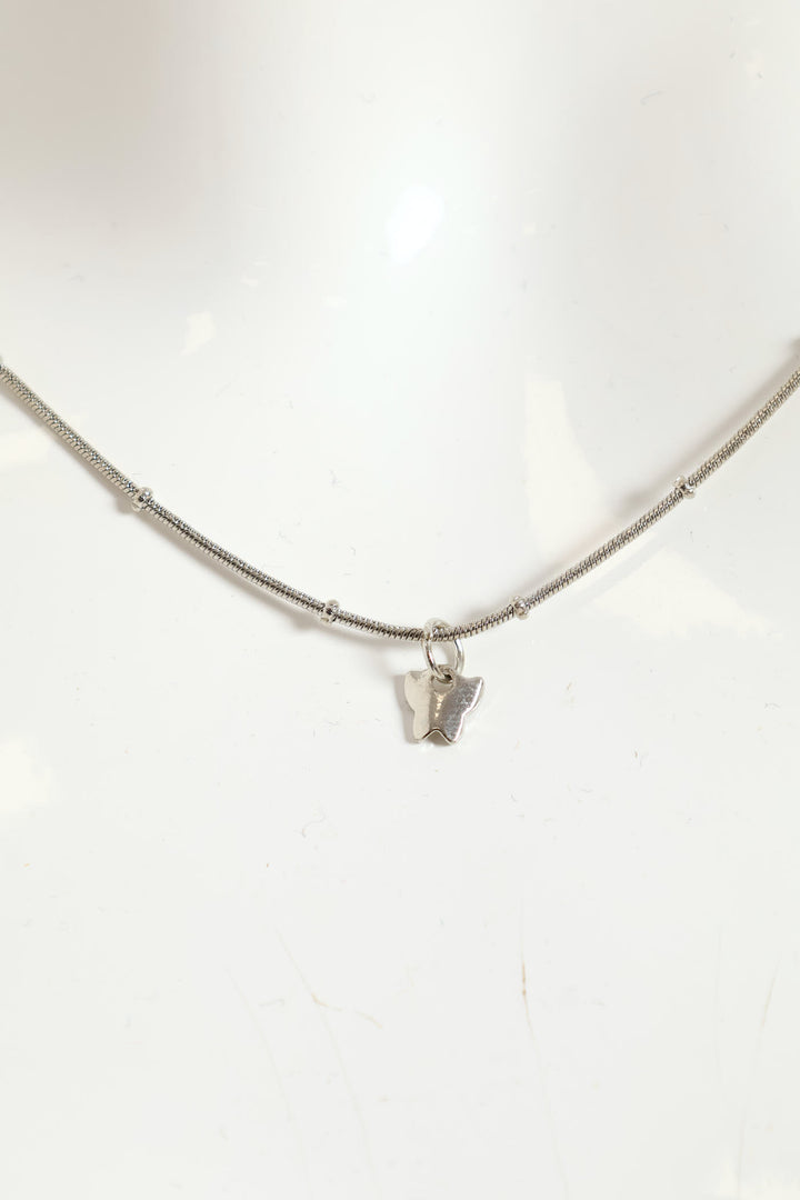 Butterfly Pendant Necklace - Silver