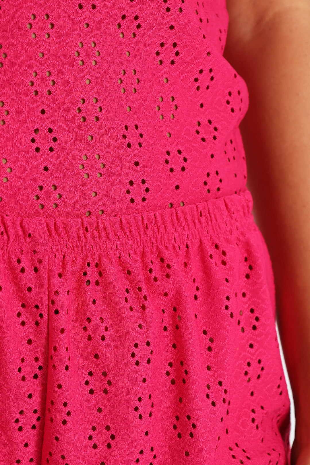 Anglaise Knit Cami & Short Set - Cerise