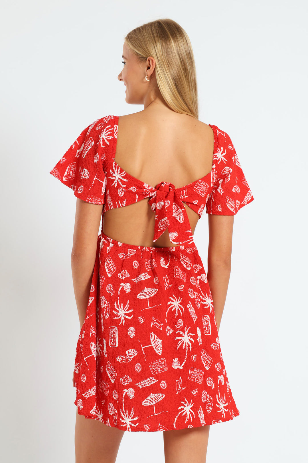 Smock Mini Dress - Red