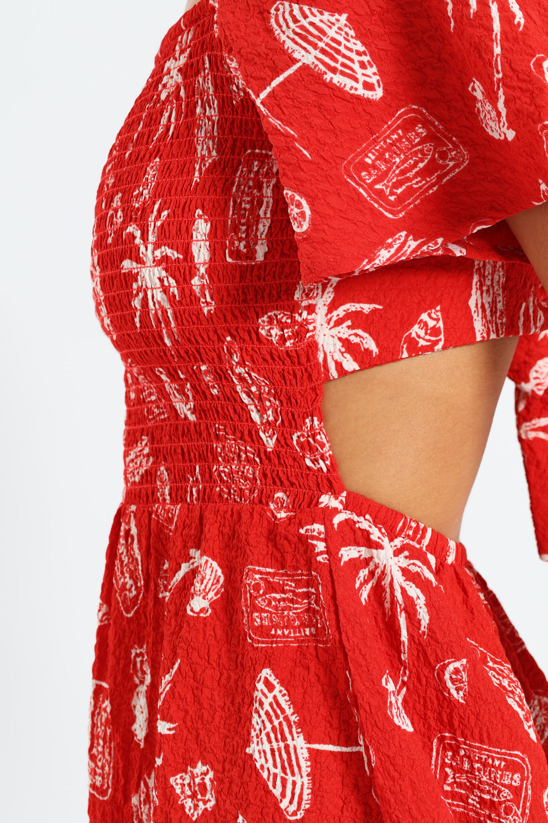 Smock Mini Dress - Red