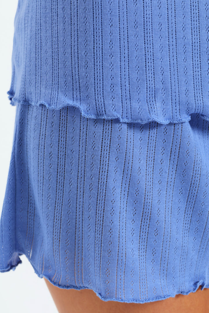 Pointelle Cami & Short Set - Blue