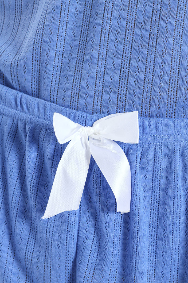 Pointelle Cami & Short Set - Blue