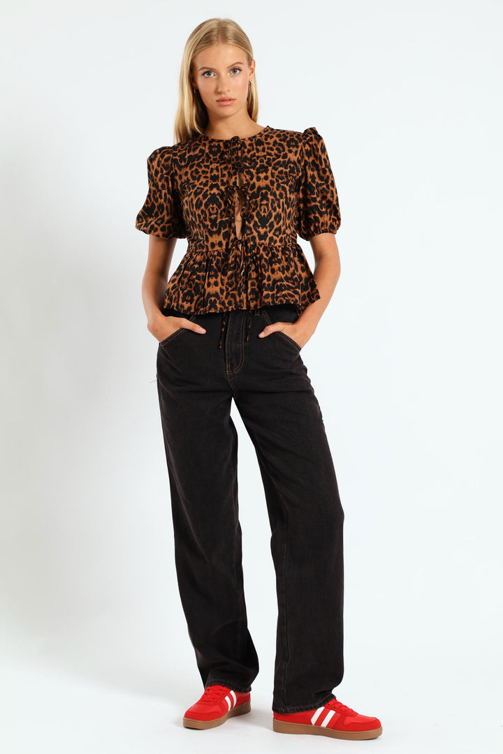 Contrast Stitch Carpenter Jean - Black