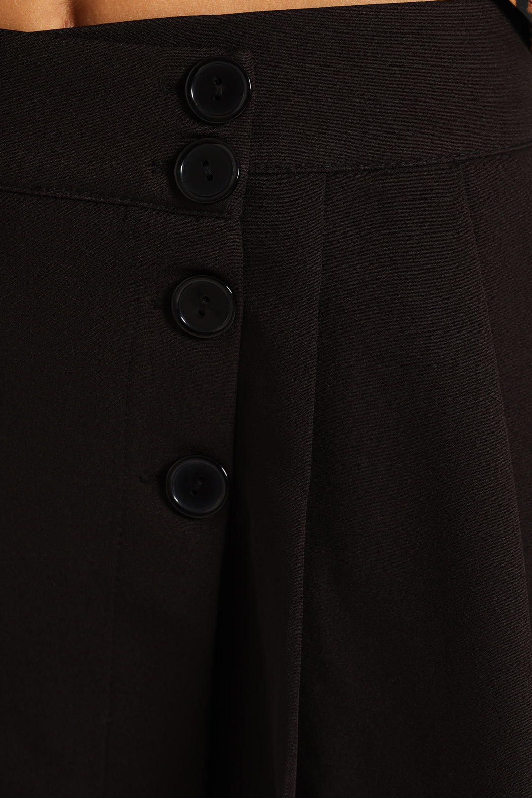 Pleated Wrap Skirt - Black