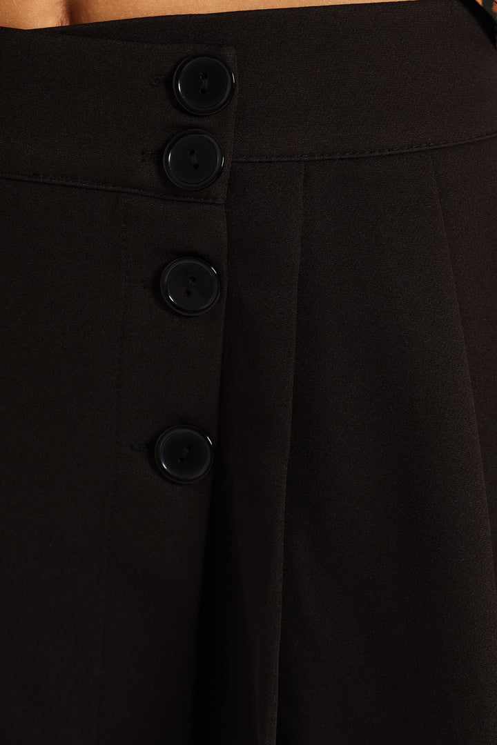 Pleated Wrap Skirt - Black