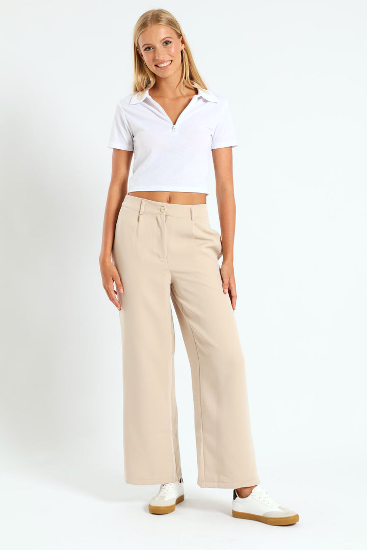 Pleat Puddle Pants - Stone