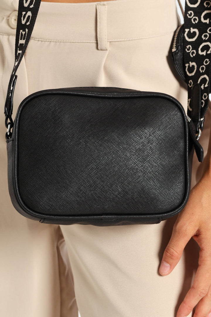 Lya Mini Double Zip Crossbody Bag - Black