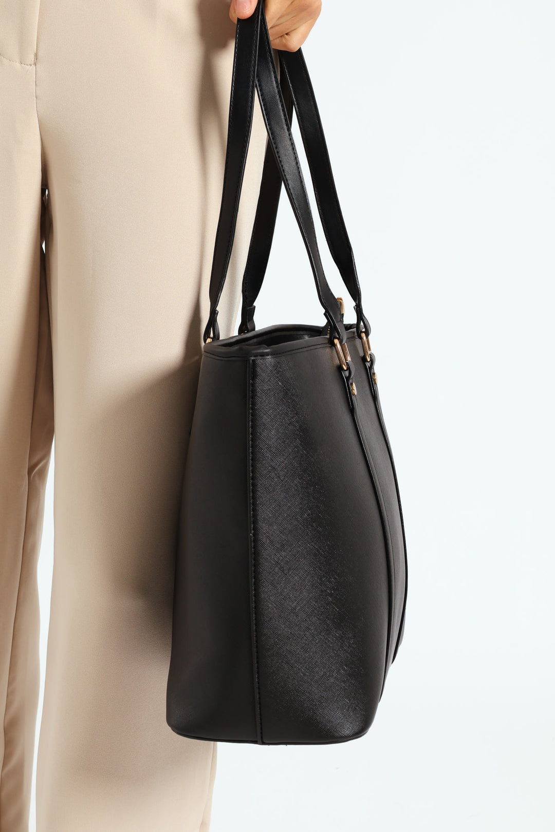 Strap Detail Shopper - Black