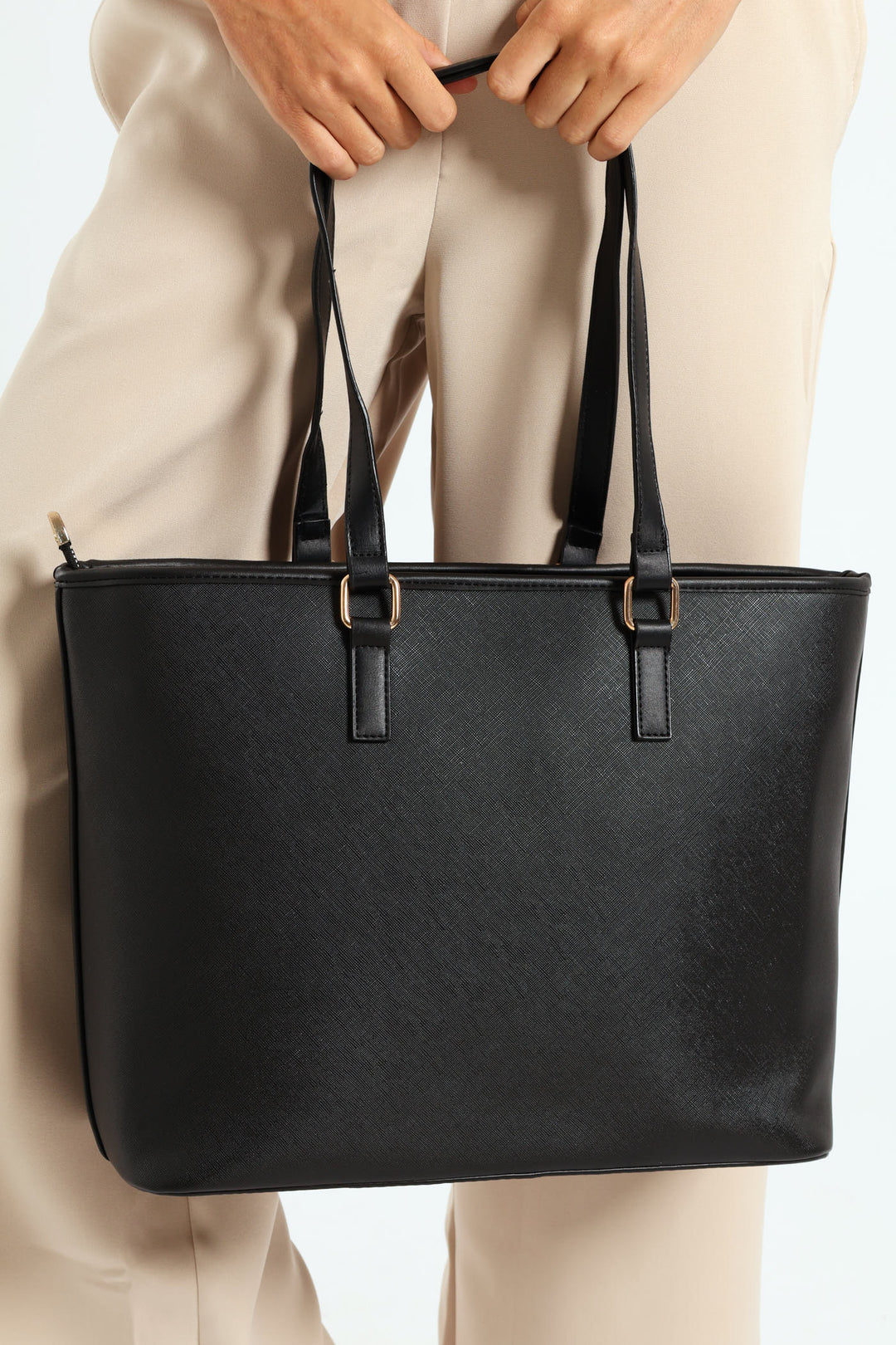 Strap Detail Shopper - Black