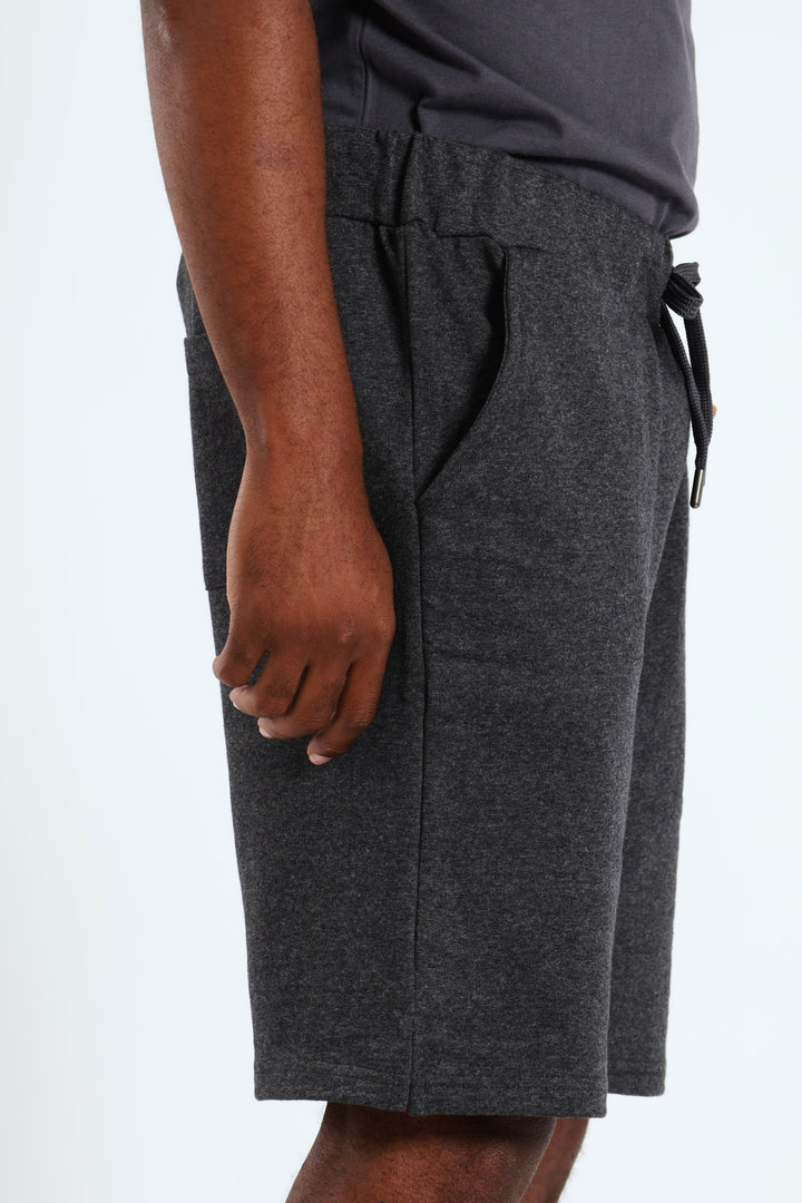 Fleece Slant Pocket Short - Charcoal