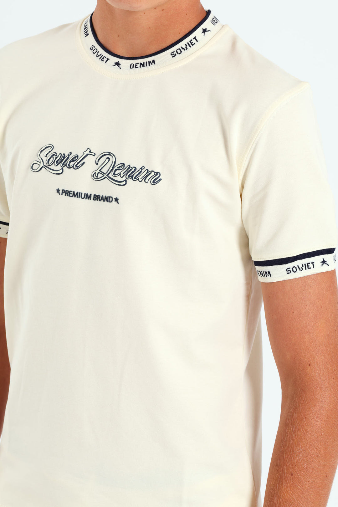 Boys Glide Crew Neck Tee - Cream