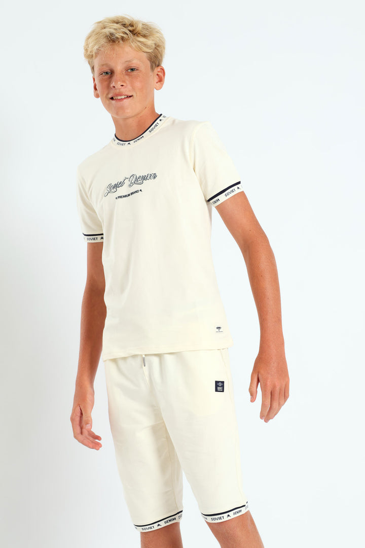 Boys Element Track Short - Cream