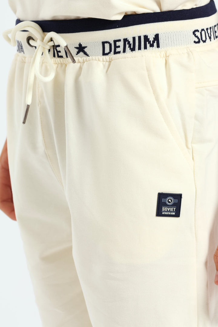 Boys Element Track Short - Cream
