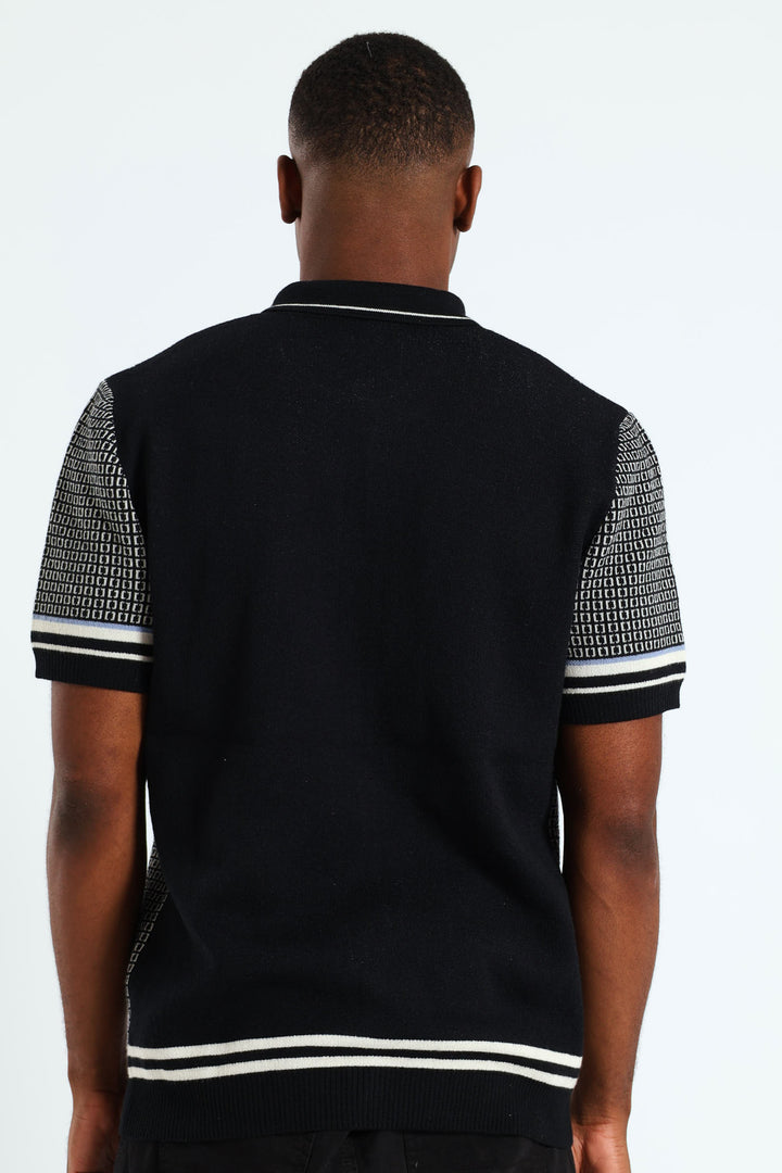 Tipped Button Through Cardigan - Dark Navy