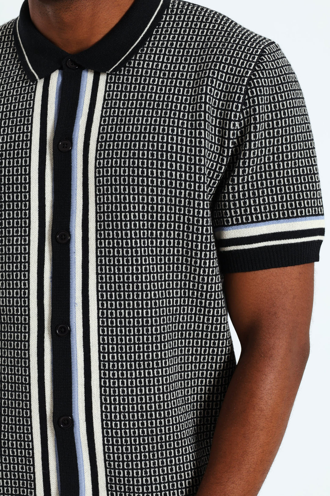 Tipped Button Through Cardigan - Dark Navy