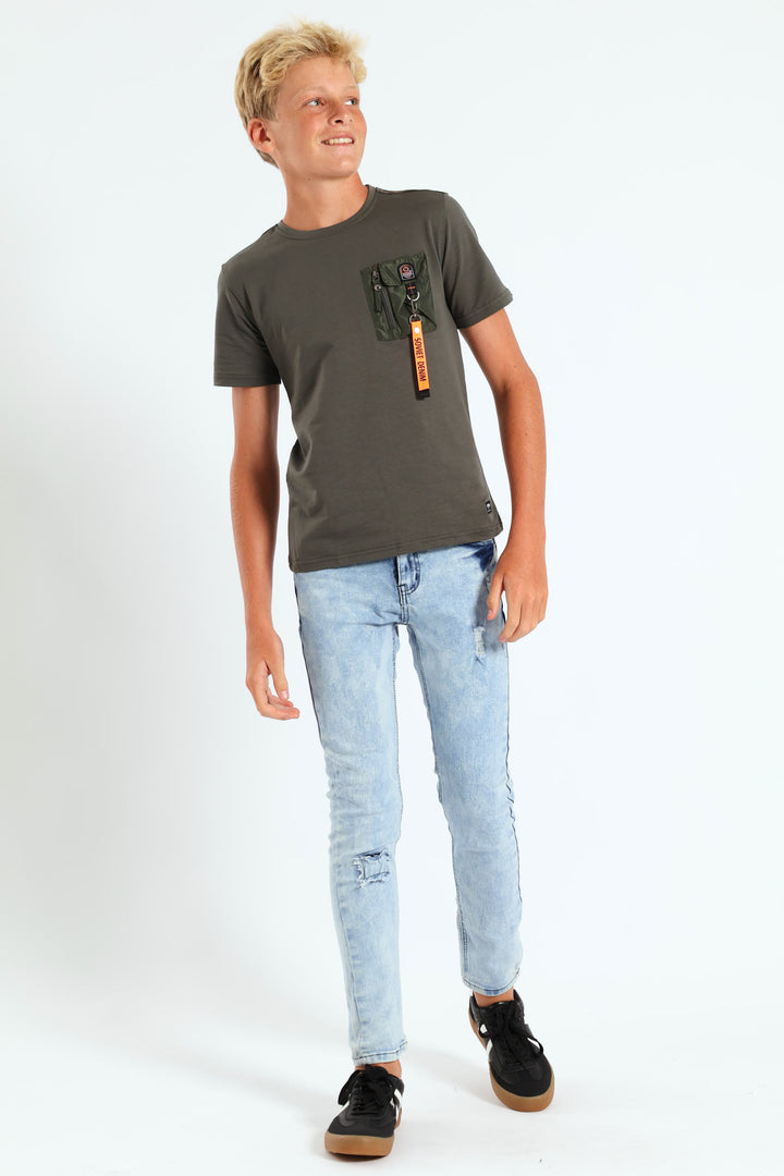 Boys Flawless Crew Neck Tee - Khaki