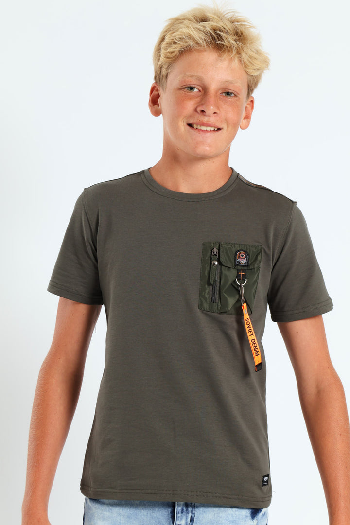 Boys Flawless Crew Neck Tee - Khaki