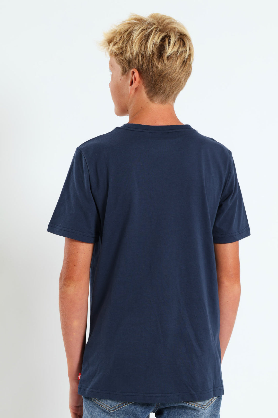 Boys Core Bat Logo Print Tee - Navy