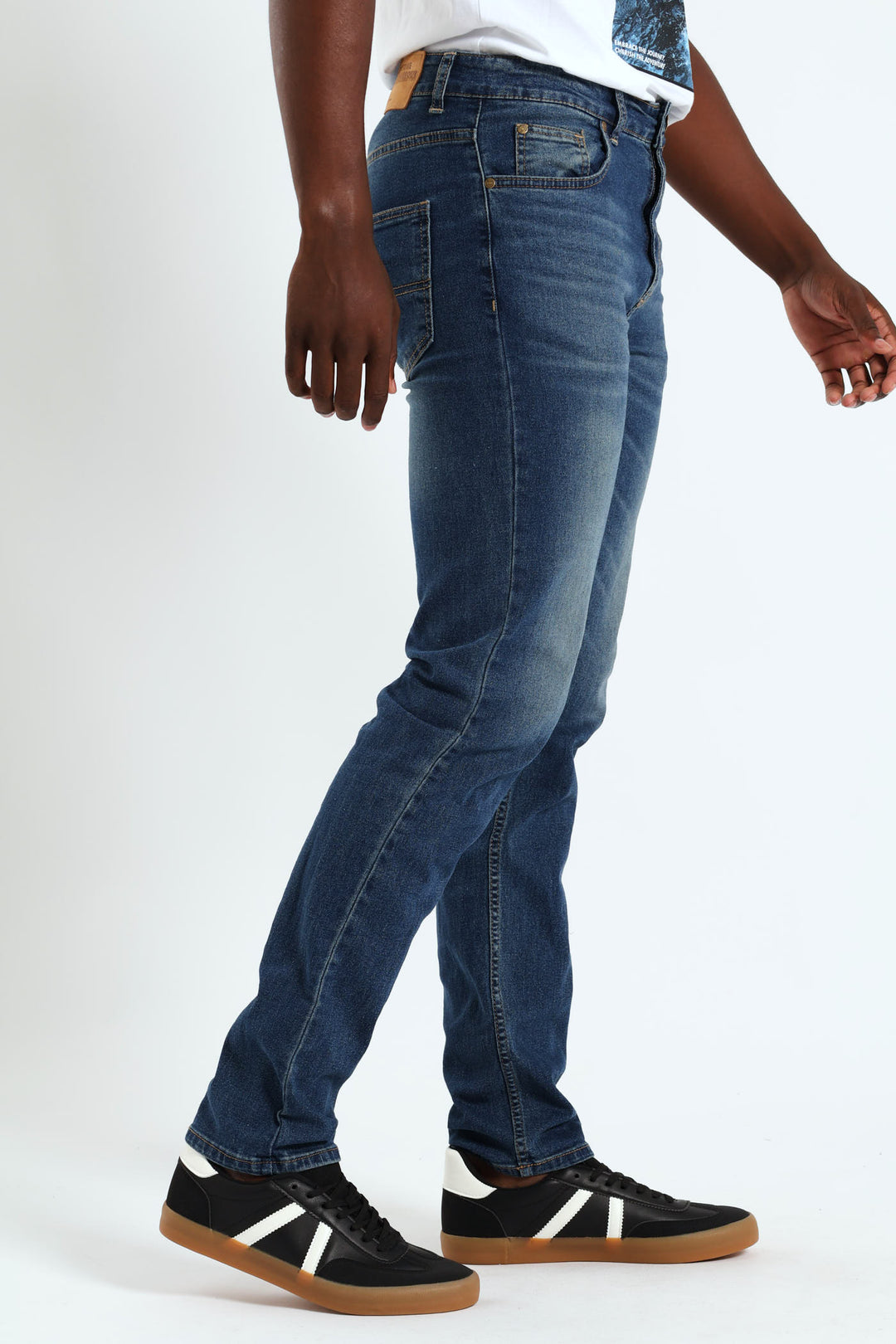 Mid Tint Creased Skinny Jean - Denim