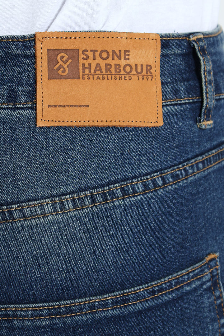 Mid Tint Creased Skinny Jean - Denim