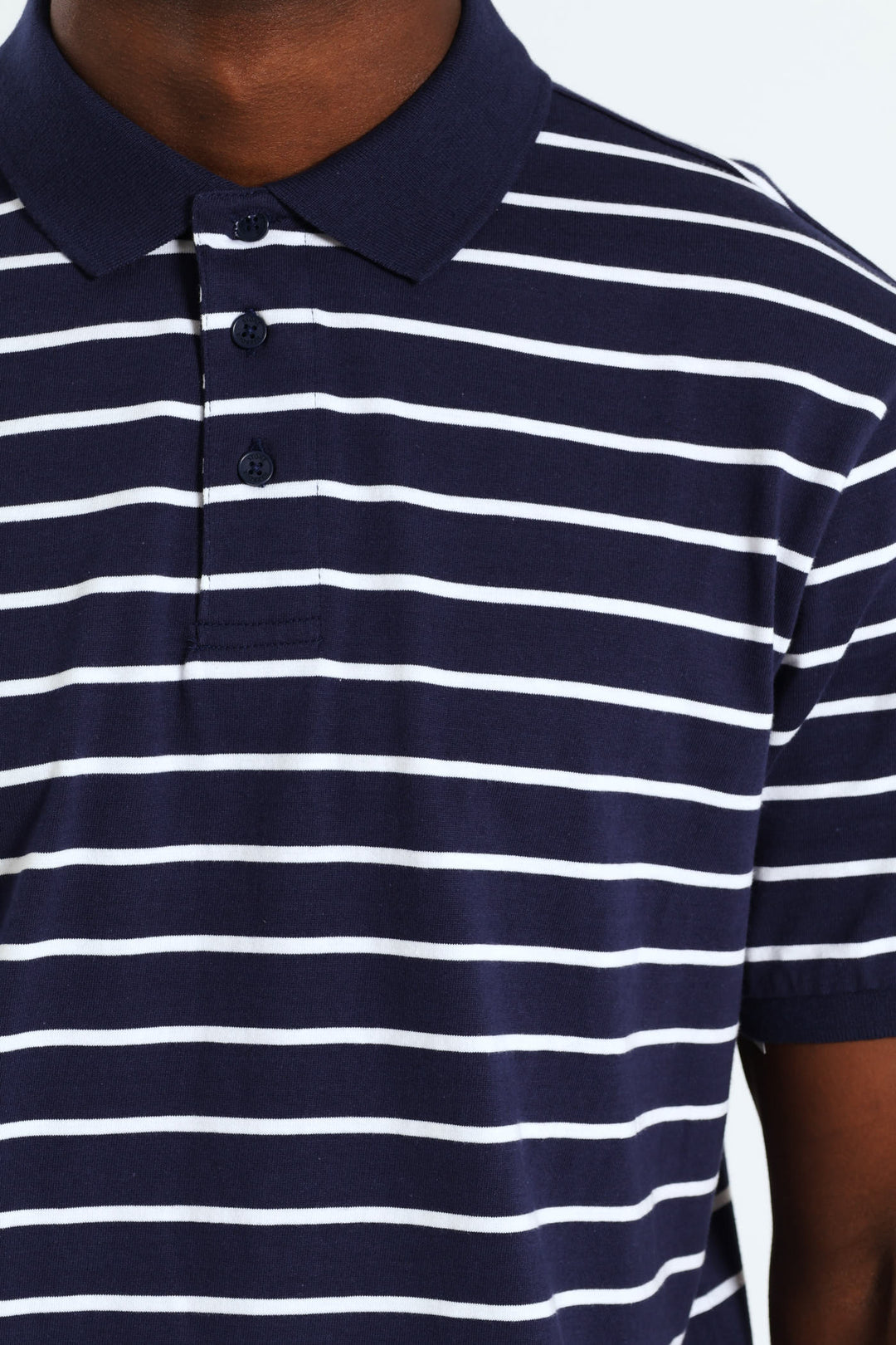 Stripe Golfer - Navy/White