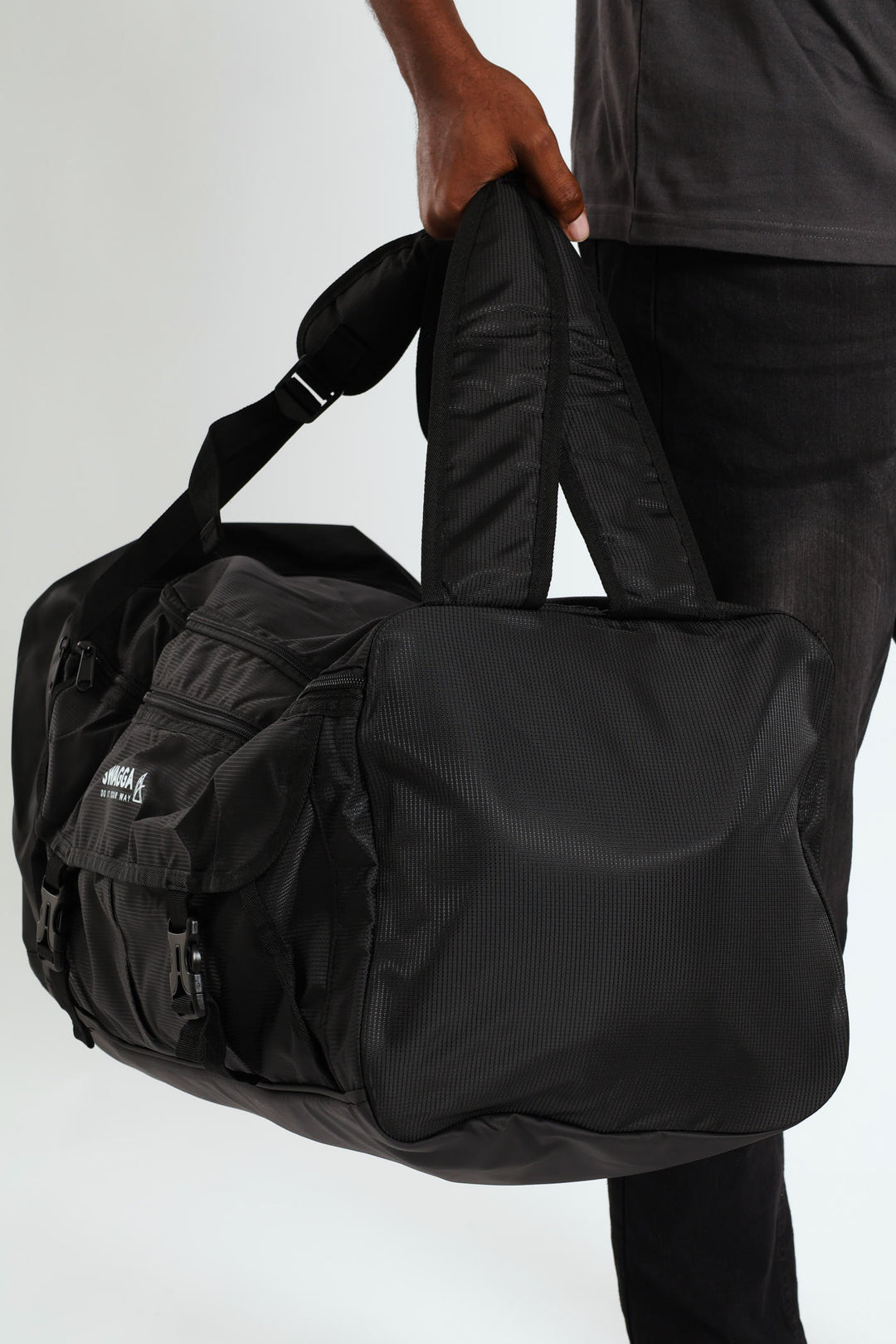 Textured Duffel Bag - Black