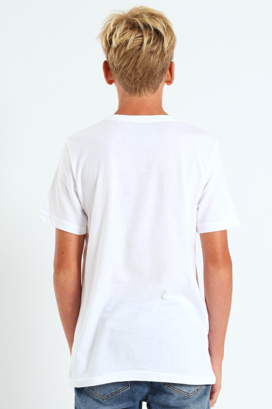 Boys Core Bat Logo Print Tee - White